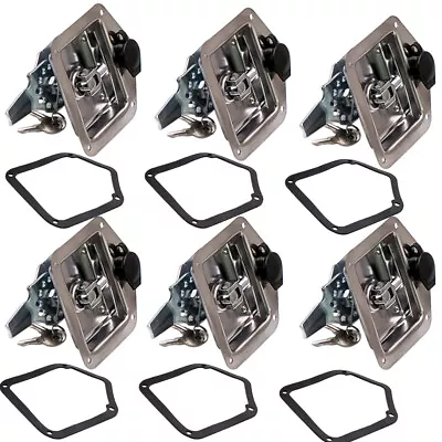 X6 Folding T Handle Lock Recessed Keyed Alike Stainless Trailer Caravan Toolbox • $115.99