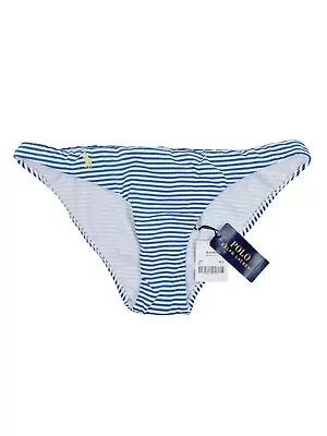 Polo Ralph Lauren White Blue Striped Hipster Bikini Bottoms UK 12 (M) • £29.99