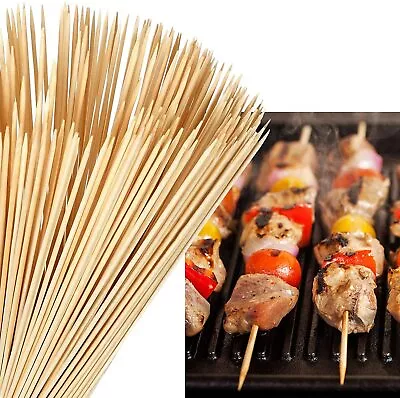 £2.89 • Buy 150 Bamboo Skewers 30cm (12 ) Bbq Kebab Wooden Wood Sticks Fruit Fondue Catering
