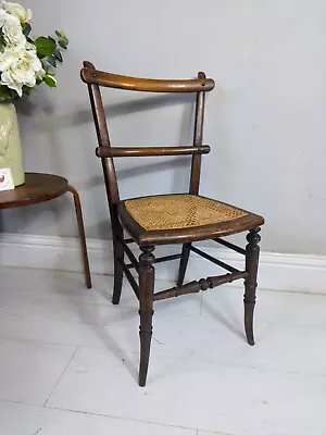 Cane Edwardian Cane Seated Chair Turned Double Stretchers FREE POSTAGE  • £135