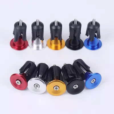 Bike Handle End Cap Handle Plugs X2 Bike Bar Grip Plugs UK Grip Covers Aluminum • £4.49