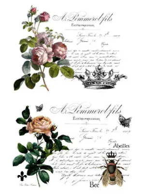 Vintage Image French Flower Labels Furniture Transfers Waterslide Decals MIS635 • $12.99