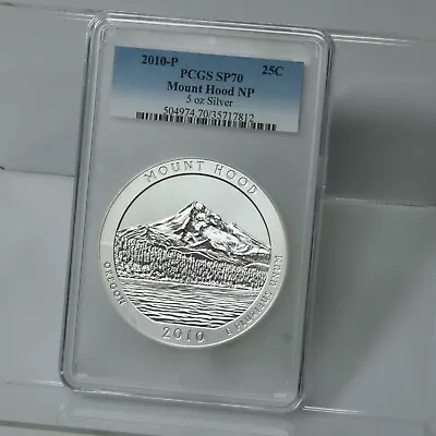 2010-P Yellowstone NP 5oz Silver ATB 25C PCGS Certified SP70 • $500