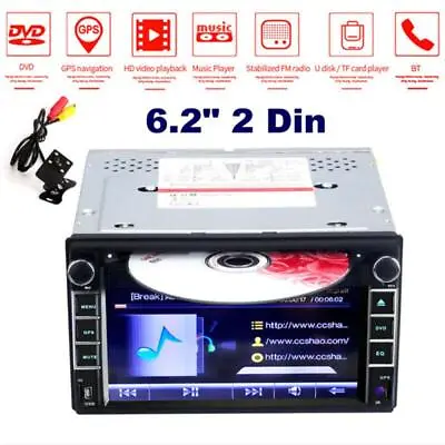 6.2  2Din Bluetooth GPS USB/TF/AUX Car Audio Video AM/FM Radio CD DVD MP5 Player • $186