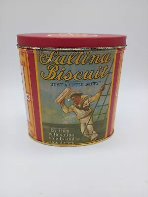 Salina Biscuit Nabisco Vintage Tin Sailor Naval Cracker Advertising Tin With Lid • $0.99