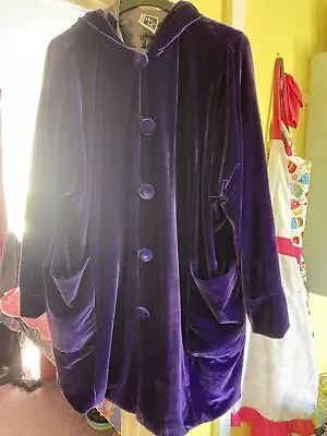 Sixteen 47 1647 Purple Velvet Coat Size 2 20 22 24 • £50