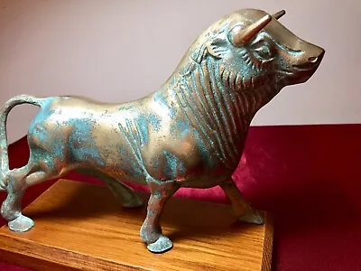 Lucky Antique Wall Street Stock Market Art Sculpture Brass Bull Bullish Ox Oxen • $225