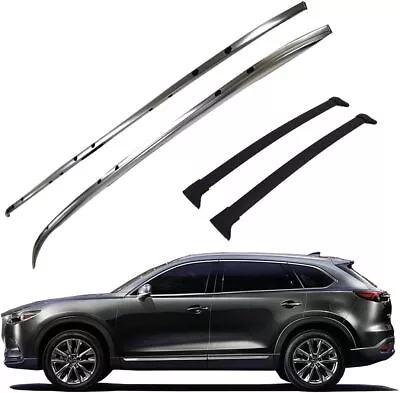 4Pcs Roof Side Rails Rack + Cross Bars For 2016- 2023 Mazda CX-9 CX9 Aluminum • $245