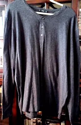 Vince Long Sleeve Cotton Henley T-Shirt Men Size XXL  Heather Grey NEW Retail$95 • $15.99