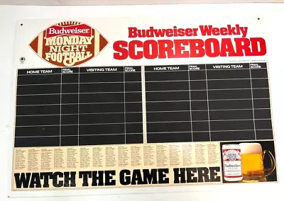 Vintage 1984 Budweiser Weekly Scoreboard Monday Night Football 20 X 29  • $95