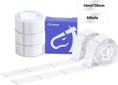 CLABEL Label Maker Tape 14mm*30mm 5 Rolls 150Labels/roll - Fast Delivery • £11.99