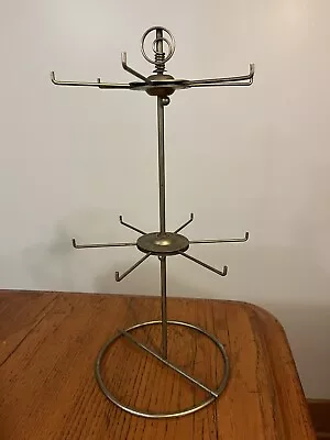 Vtg Industrial Metal Rotating Display Holder Rack For Kitchen Cups Jewelry • $25