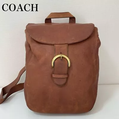 Old Coach 4134 Brown Leather Backpack Daypack Gold Fittings Vintage Ladies Used • $62.80