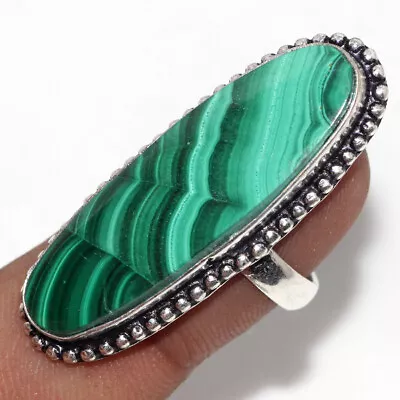 Malachite 925 Silver Plated Gemstone Handmade Ring US 7 Gifts Jewelry GW • $5.51