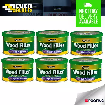 Pack Of 6 - Wood Filler 2 Part 500g Interior Exterior Weatherproof Fast Dry • £42.99