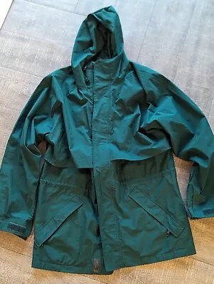 Vintage Eddie Bauer Men's Gore Tex Forest Green Rain Shell Parka Size Large • $35