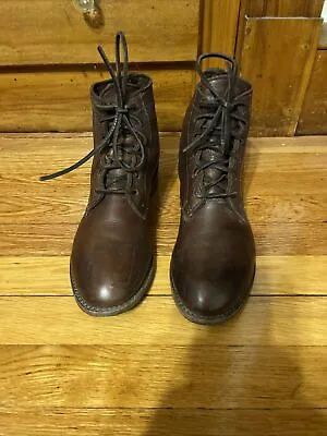 Vintage Shoe Company Boots 11M Brown Leather Lace Up Made In USA VS2302 • $79