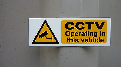 £2.48 • Buy CCTV OPERATING IN THIS VEHICLE Taxi/coach/van/bus Small Sign/sticker 100mmx35mm