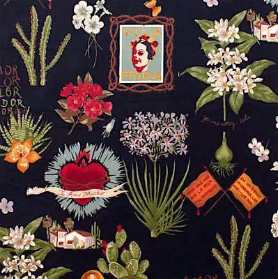 Viva Frida Black Alexander Henry Fabric PER HALF METRE 1406CRR Kahlo Mexican Ar • £10.50