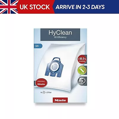 4 Miele Gn Hyclean 3d Efficiency Vacuum Hoover Cleaner Dust Bags & 2 Filters NEW • £21.99