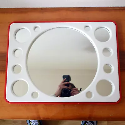 $150 • Buy Vintage Space Age 70s Bathroom MIRROR / Pop Art Mold Mid Century Modern
