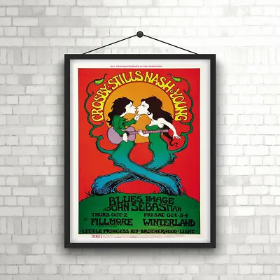 $9.98 • Buy Crosby Stills & Nash Fillmore Vintage Concert  Poster