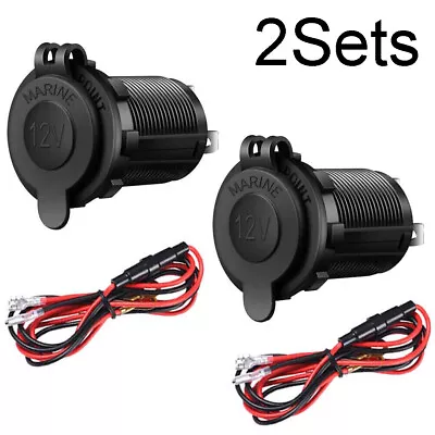 2Sets Cigarette Lighter Socket Power Outlet Socket Receptacle Car Motorcycle ATV • $12.99