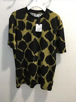 Topman Mens Oversized Leopard Prints  Crew T Shirt Black Sz S NWT • $14.49