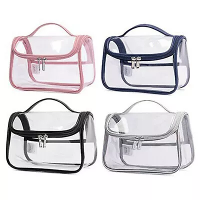 £7.99 • Buy Women Transparent Clear Plastic Cosmetic Make Up Bag Wash Toiletry Pouch Bag