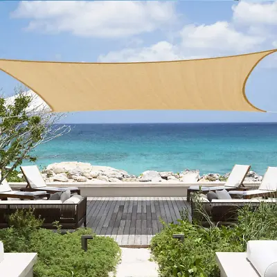 Shade&Beyond Sun Canopy Shade Sail 12'X16' Rectangle UV Block For Patio Deck Yar • $54.98