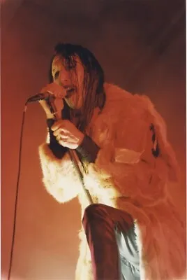 Marilyn Manson Singing In Concert Close Up In Fur Coat Vintage 8x12 Color Photo • $29.99