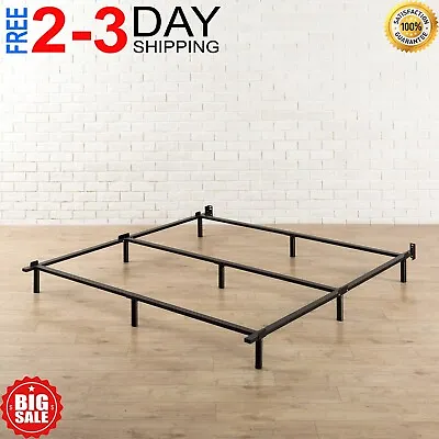 Black Adjustable Metal Bed Frame For Box Spring Mattress California King Size • $54.99