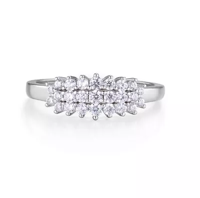 £24.95 • Buy Ladies Sterling Solid 925 Silver 1.5 Carat Simulated Diamond Cluster Ring