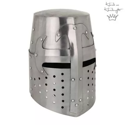 Medieval Knight Roman Armor Shining Steel Templar Norman Crusader Helmet LARP • $116.10