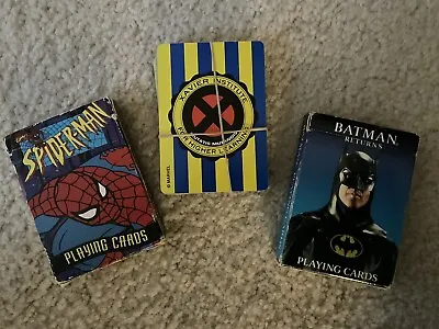 Lot Of Batman Spiderman & X-Men  Playing Cards  - 3 Complete Decks • $10