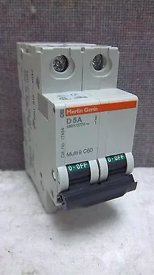 Merlin Gerin D5a 5amp 2pole Circuit Breaker Mg 17454 New Mg17454 • $75