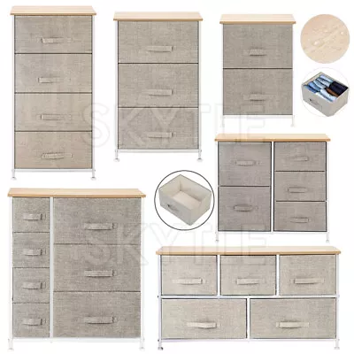 $39.99 • Buy Chest Of Fabric Drawers Dresser 2/3/4/5/7 Bins Closets Bedroom Storage Organizer