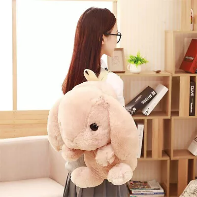 Kawaii Cute Bunny Rabbit 3D Backpack School Student Bag Rucksack Plush Pastel UK • $32.68