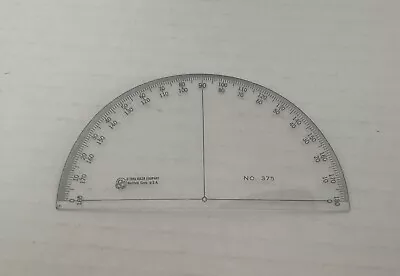 Vintage C-Thru Ruler Company No. 375 Half Circle W/Angles Hartford Conn. USA • $2.99