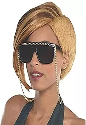 Hip Hop Style Fancy Dress Hen Party Costume Vintage Sunglasses With Gold Chain • £6.95