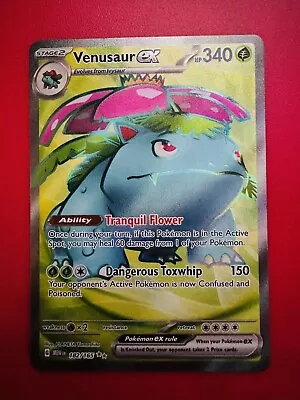 Pokemon Venusaur Ex 182/165 Scarlet & Violet 151 Double Rare Holo • $26.98