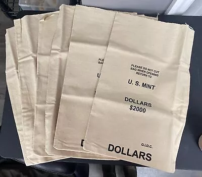 6 X U.S. Mint Canvas Bank Bag - $2000 Dollars - G.I.D.C. Money/Dollar Coins • $99