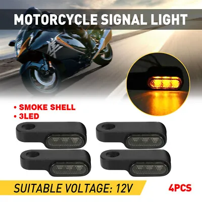 4X Mini Motorcycle LED Turn Signals Blinker Light Indicator Amber Lamp Universal • $18.99