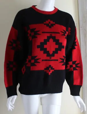 Christopher Hayes Sz S Wool Southwest Indian Chiefs Blanket Crewneck Sweater MEN • $120