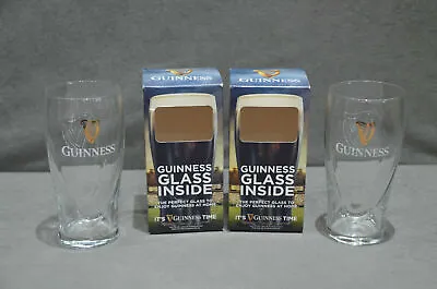 £13.99 • Buy Pair Of (2) Guinness 450ml 16oz Beer Tulip Glass In Gift Box Christmas Present