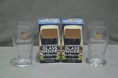 £13.99 • Buy Pair Of (2) Guinness 450ml 16oz Beer Tulip Glass In Gift Box Christmas Present