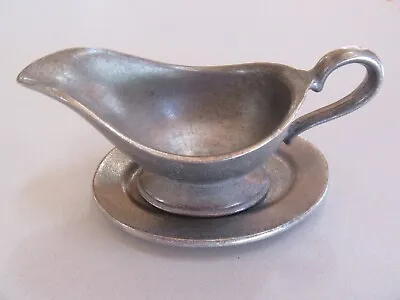 Vintage Wilton Pewter Gravy Boat With Matching Drip Plate • $17.99