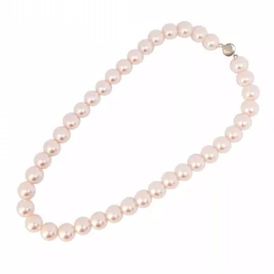 Ladies Pink Vintage 12mm Faux Pearl Necklace • £3.50