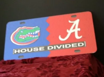 Florida Gators/alabama Crimson Tide House Divided Acrylic License Plate Nu Seal • $31.95