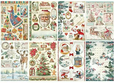 £2.75 • Buy Stamperia Rice Paper  A4 ::  Classic Christmas Deer Angels Cozy Winter NEW